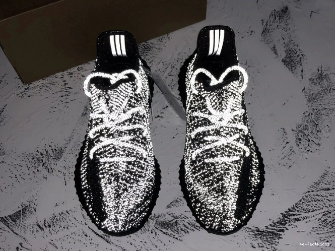 (Reflective) V2 Static 350 Adidas Boost Black - FU9007 Yeezy 0821